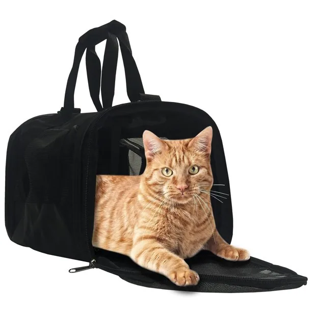 Black leather carrier